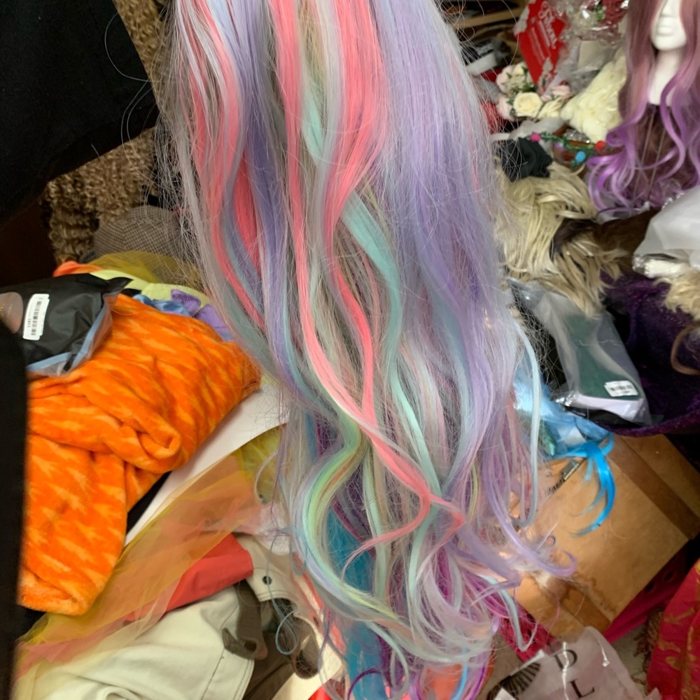 Rainbow colors wig